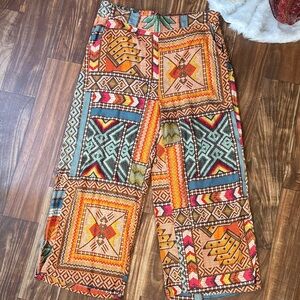 Haute Hippie Multicolor Patterned Cropped Pants